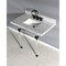 Kingston Brass 36" x 22" Carrara Marble Vanity Top with Clear Acrylic Console Legs, Carrara Marble/Matte Black KVPB3630MASQ0 - alternate 3